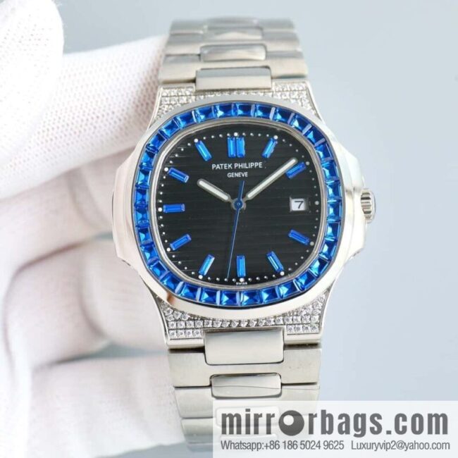 T square diamond ring literal steel belt - Patek Philippe Nautilus 5711 diamond-encrusted limited edition series Cal.324 movement watch