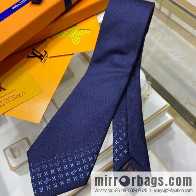 LV Louis Vuitton 100% top jacquard silk gradual change pattern tie