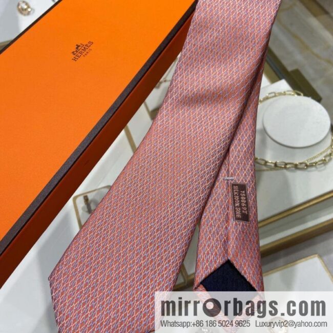 Hermes 100% Premium Twill Silk Mesh Print Tie