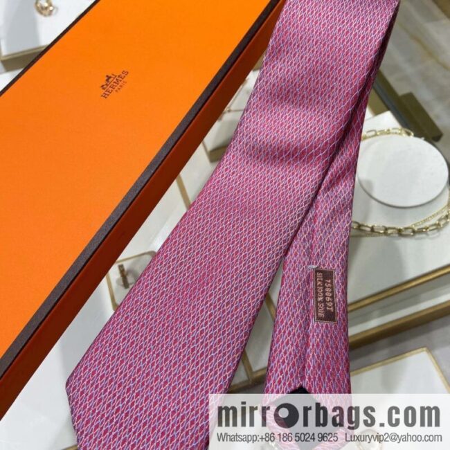 Hermes 100% Premium Twill Silk Mesh Print Tie