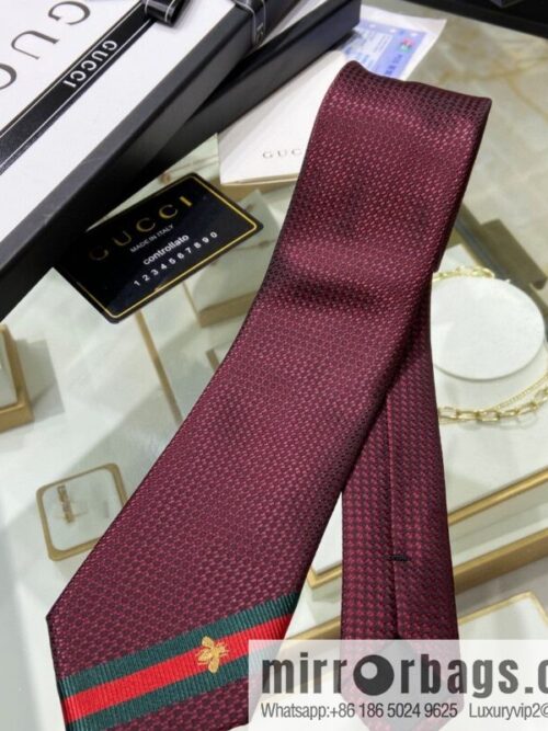 GUCCI Gucci 100% Top Jacquard Silk Bee Weaving Trim Tie 456510
