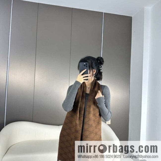 CELINE 2023 new cashmere Arc de Triomphe scarf