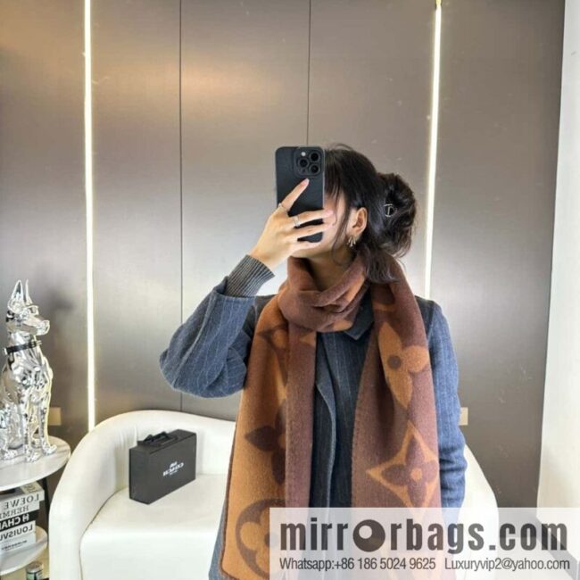 LV wool knitted jacquard, classic pattern, cashmere scarf