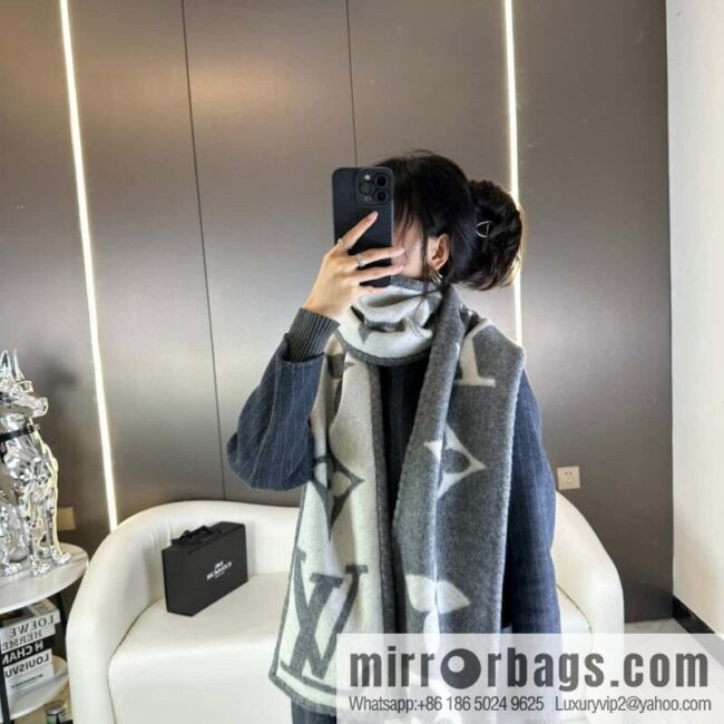 LV wool knitted jacquard, classic pattern, cashmere scarf