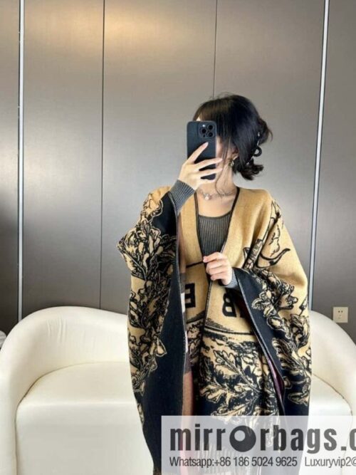 Burberry Burberry, Equestrian Rider Cashmere Jacquard Cloak