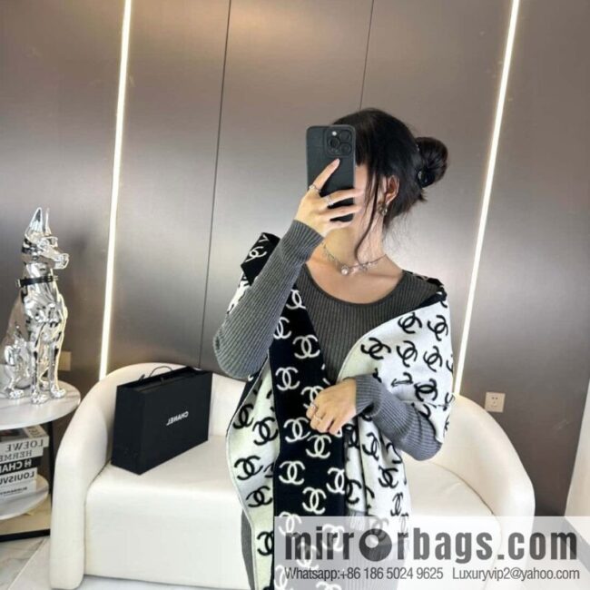 CHANEL classic double-sided scarf shawl
