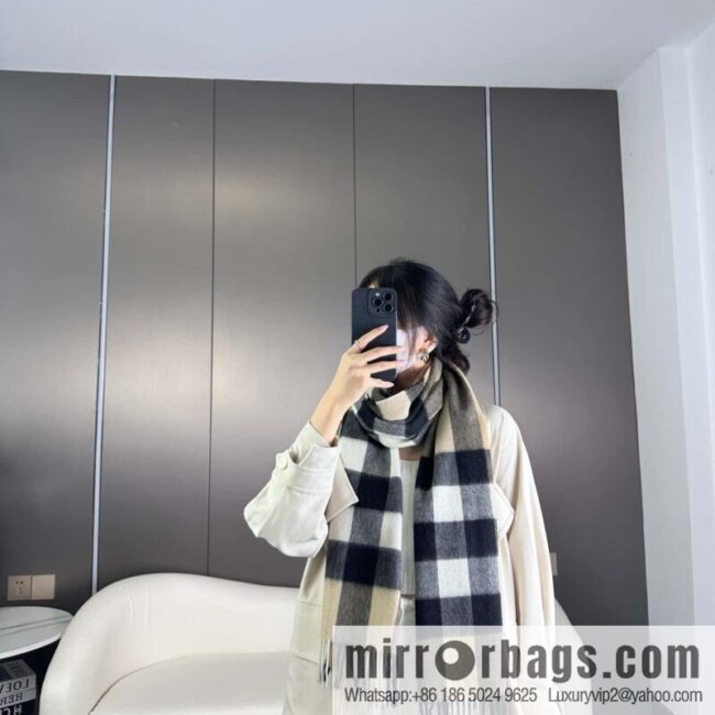 Burberry, classic cashmere plaid scarf