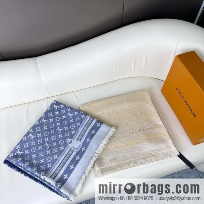LV STUDDY DENIM MONOGRAM Shawl