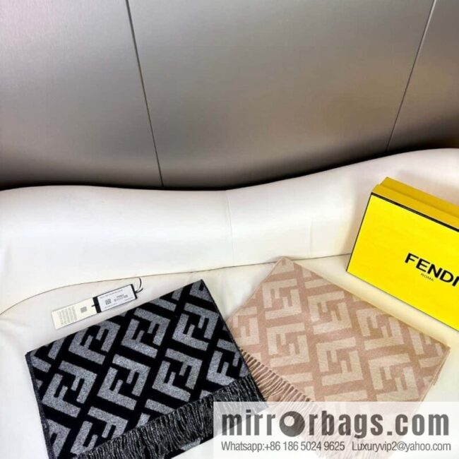 FENDI double F fringed cashmere towel