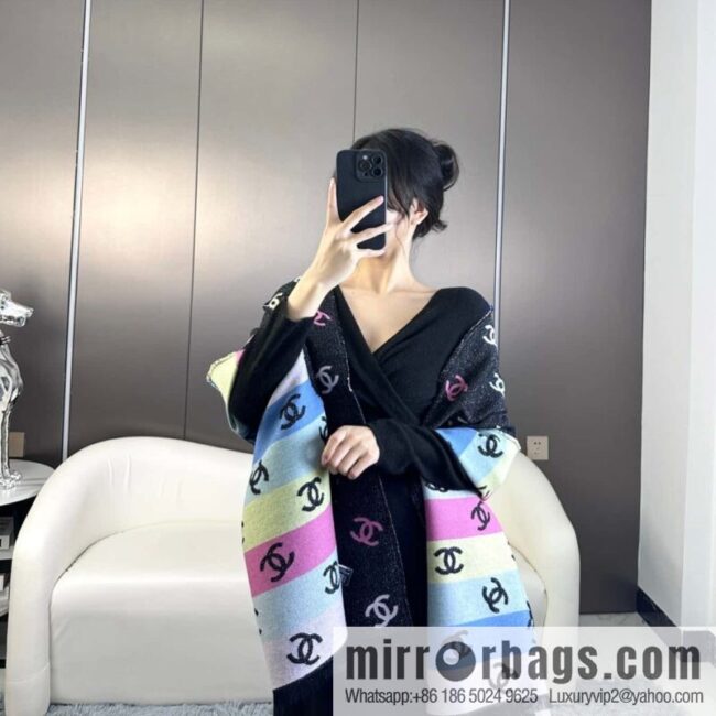 CHANEL 24C color logo scarf