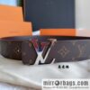 LOUIS VUITTON Classic brown checkerboard/black checkerboard/presbyopia 40mm belt