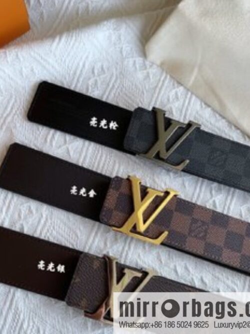 LOUIS VUITTON Classic brown checkerboard/black checkerboard/presbyopia 40mm belt