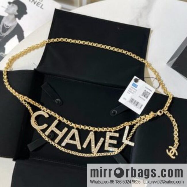 New ☑️ Chanel Double C Full Diamond Letter Belt Waist Chain