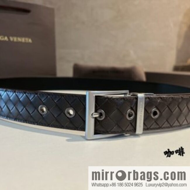 Bottega Veneta, hand-woven craft Seiko metal buckle 3.5cm men\'s belt