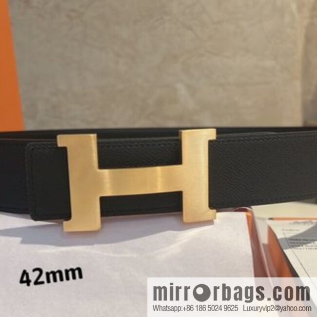 Hermes Hermes, men\'s belt gold silver solder joint metal buckle 42mm