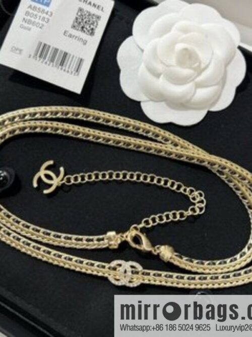 New ☑️ Chanel double c black leather rope waist chain