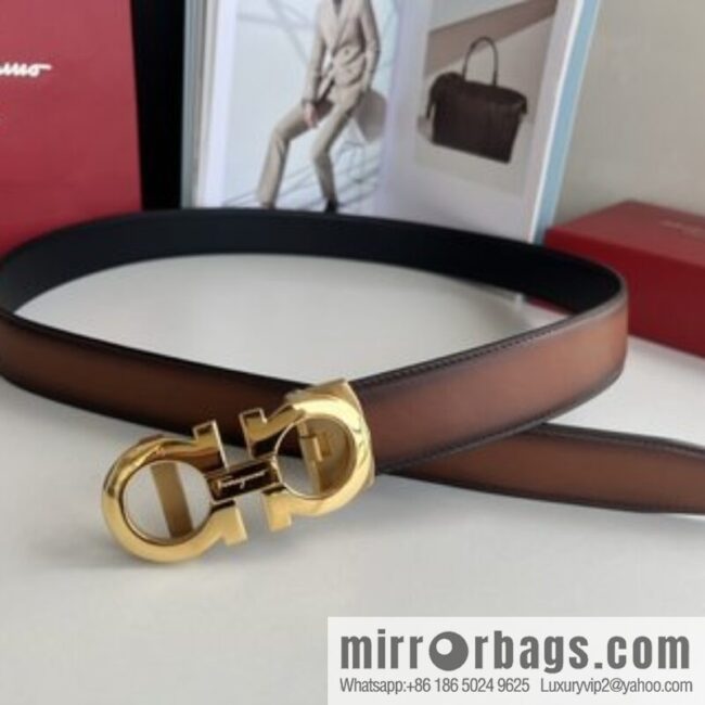 Ferragamo 8-figure metal buckle automatic men\'s 3.5cm belt