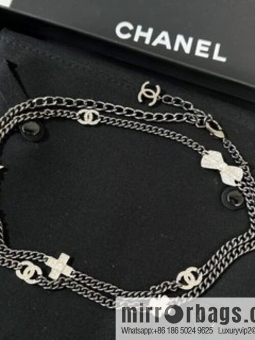 New ☑️ Chanel choker gun black belt belt chain