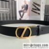 Z ZEGNA Zegna men\'s black first layer cowhide leather plate buckle belt 3.5cm