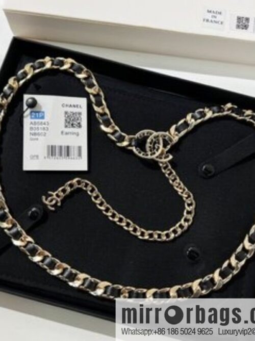 New ☑️ Chanel Double C Black Leather Rope Belt Waist Chain