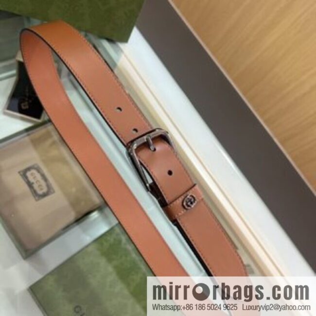 Gucci Gucci, double G counter new double-sided first-layer cowhide pure copper hardware electroplated 3.5cm belt