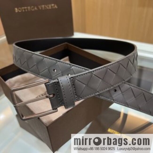 BV Bottega Veneta, imported cowhide adopts hand-woven matte pin buckle belt 3.5cm belt