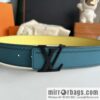 LV/Louis Vuitton Monogram lnitiales Color. Blocks Double Sided Belt 40mm