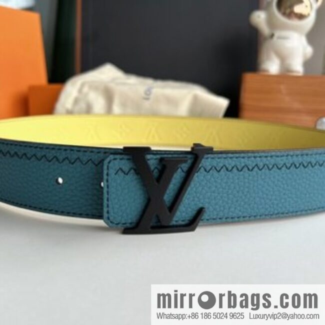 LV/Louis Vuitton Monogram lnitiales Color. Blocks Double Sided Belt 40mm