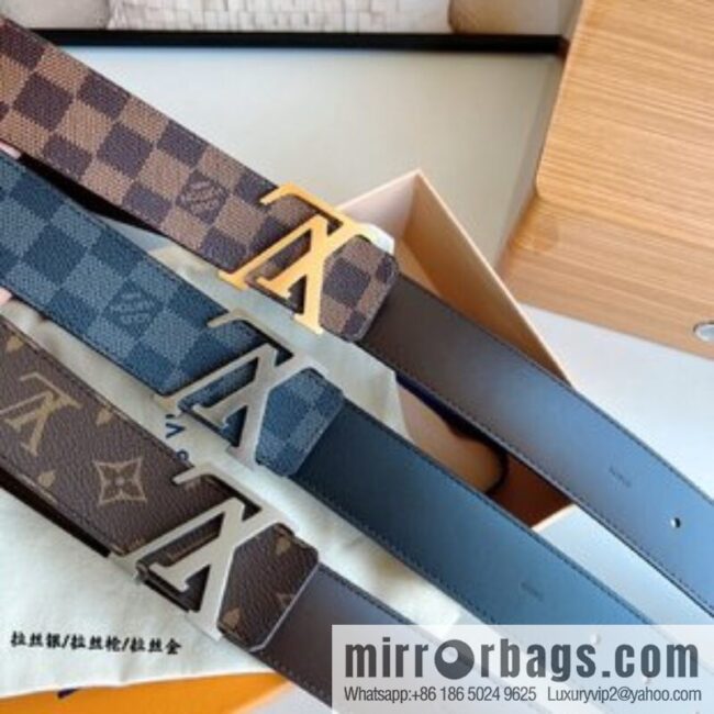 LV/Louis Vuitton Monogram Canvas. Damier Canvas Men\'s 40mm Belt