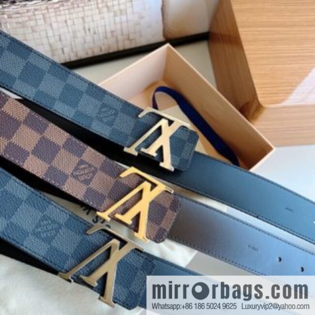 LV/Louis Vuitton Monogram Canvas. Damier Canvas Men\'s 40mm Belt