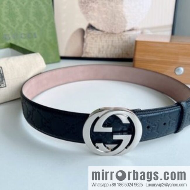 Gucci Gucci, Double G Buckle Thickness Pair Mould Opening Men\'s Business Casual Belt