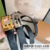 Gucci Gucci G-shaped metal rotating clip buckle, with the first layer of cowhide embossed texture belt 3.5mm
