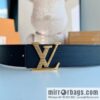 LV/Louis Vuitton, original quality LV Initiales. 40mm black water ripple belt