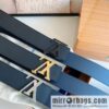 LV/Louis Vuitton, original quality LV Initiales. 40mm black water ripple belt