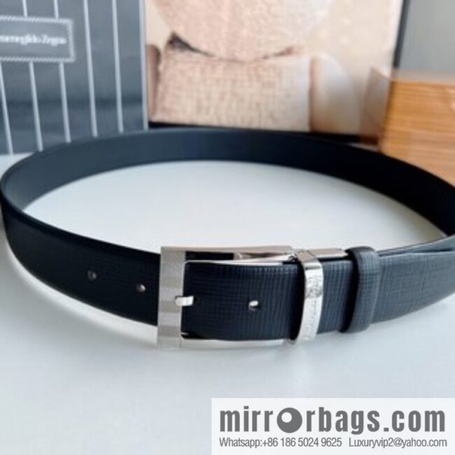 Ermengildo. Zein Zegna men\'s business leisure rotating pin buckle imported first layer cowhide belt 3.5cm