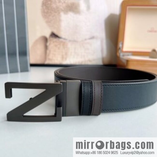 Zegna ZEGNA Classic Designer Men\'s Leather Belt 3.5cm