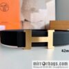 HERMES, Seiko crafted black cowhide belt with 42mm iconic elements