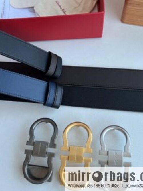 Ferragamo Ferragamo, Exquisite 8-Figure Metal Clip Buckle Men\'s 3.5cm Belt