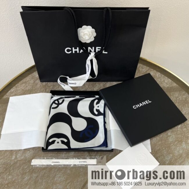 Chanel \"Dancing CC\" 100% silk scarf