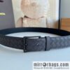 BV Baodian, imported calfskin woven small squares become a typical logo 3.5cm belt