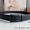 BV Baodian, imported calfskin woven small squares become a typical logo 3.5cm belt