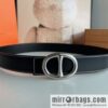 Hermès, hollow metal buckle, double-sided delicate cowhide belt 38mm