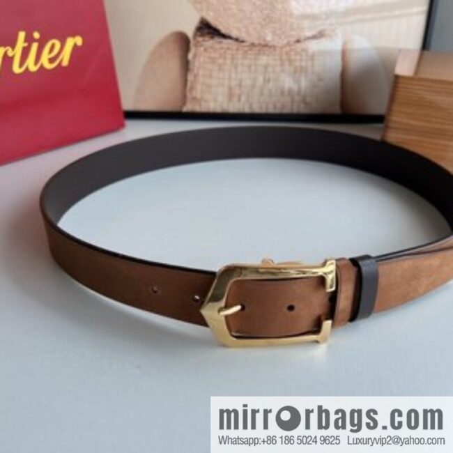 Cartier Cartier 3.5cm exquisite pin buckle with imported first-layer cowhide belt