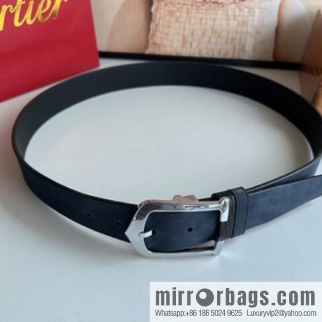 Cartier Cartier 3.5cm exquisite pin buckle with imported first-layer cowhide belt
