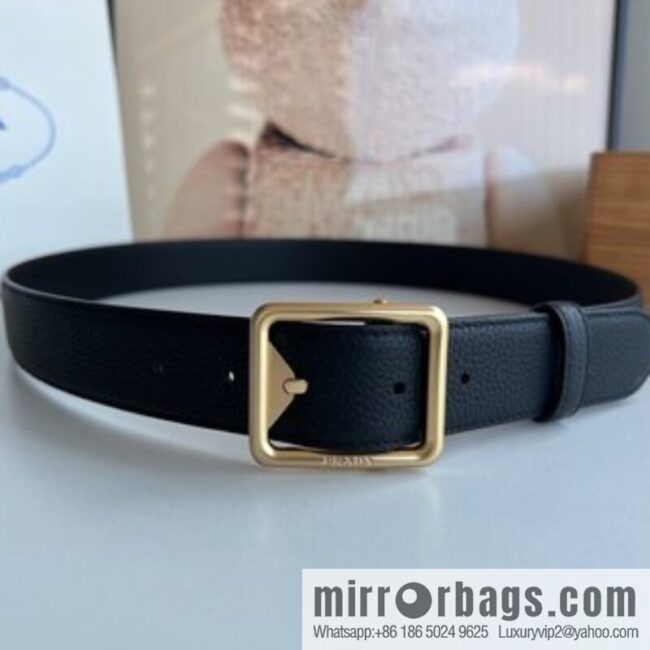 PRADA/PRADA, cowhide double-sided color scheme men\'s 3.5cm belt