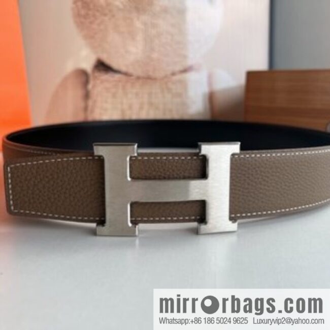 Hermes Togo Leather Double Sided Leather Belt 38mm