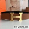 Hermes Togo Leather Double Sided Leather Belt 38mm