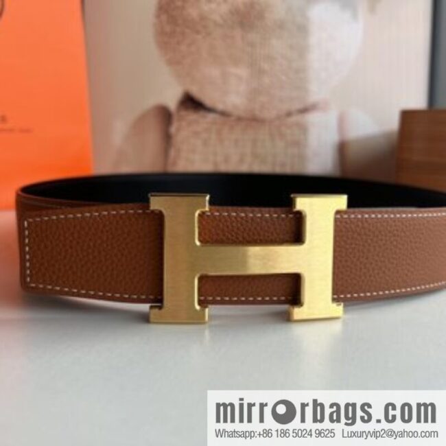 Hermes Togo Leather Double Sided Leather Belt 38mm