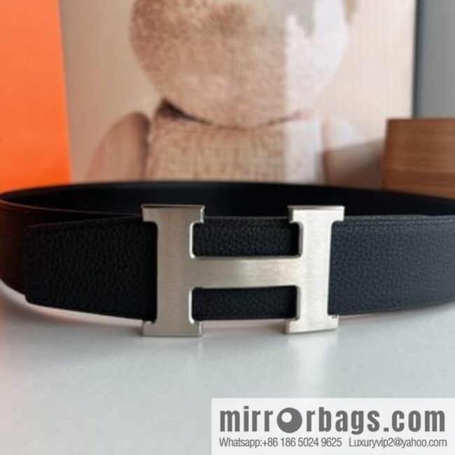 Hermes Togo Leather Double Sided Leather Belt 38mm
