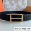 Hermes, Stainless Steel with Diamond Metal Buckle Rare Deerskin Belt 3.8cm